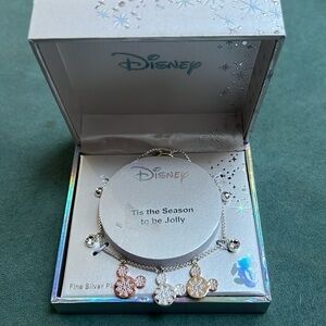 Disney Mickey Mouse Fine Silver Plated Bracelet New NIB